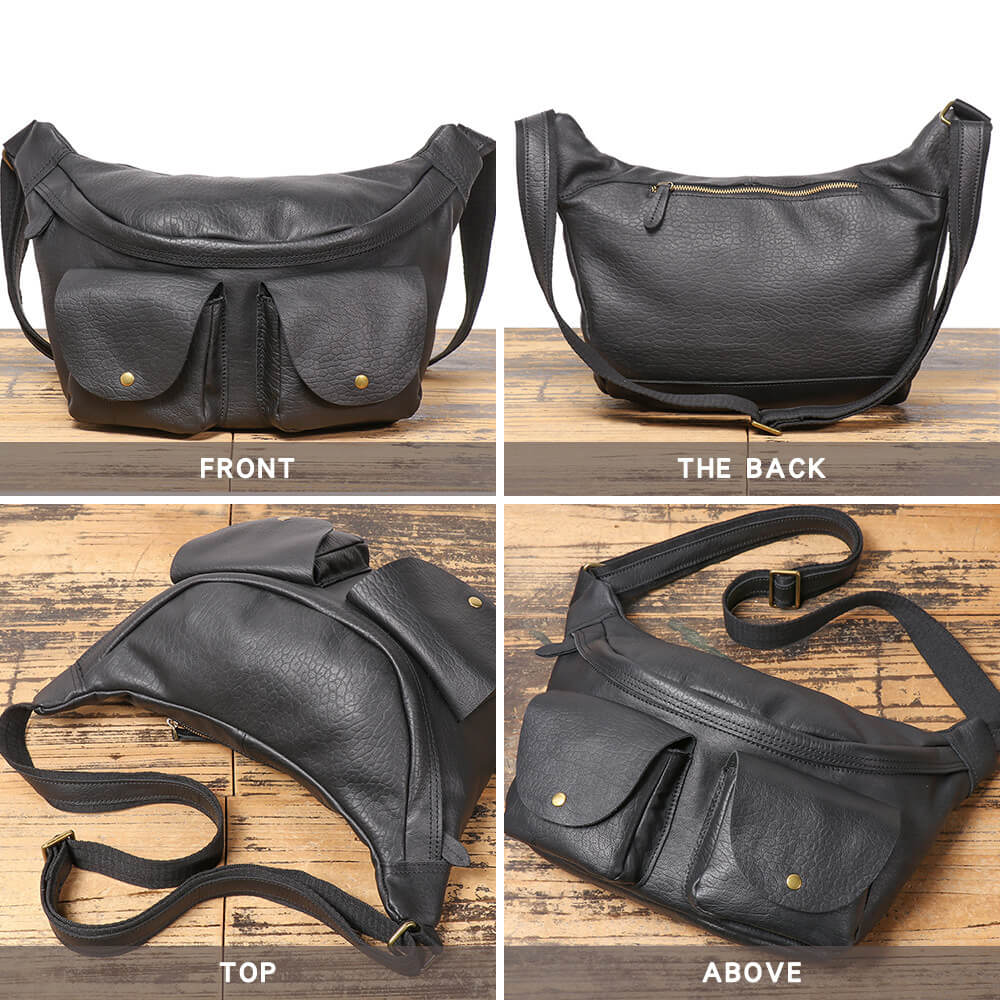 Compact Top Grain Leather Crossbody Sling Bag – Babylon Leather - Babylon LeatherBabylon LeatherLJ097-Black