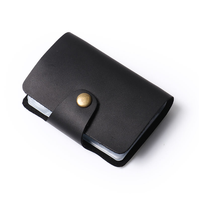 Compact Top - Grain Leather Snap Card Wallet – Babylon Leather - Babylon LeatherBabylon LeatherLJ127-Random Color, Not Limited to the Colors Pictured