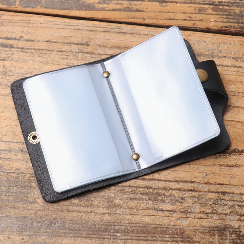 Compact Top - Grain Leather Snap Card Wallet – Babylon Leather - Babylon LeatherBabylon LeatherLJ127-Random Color, Not Limited to the Colors Pictured