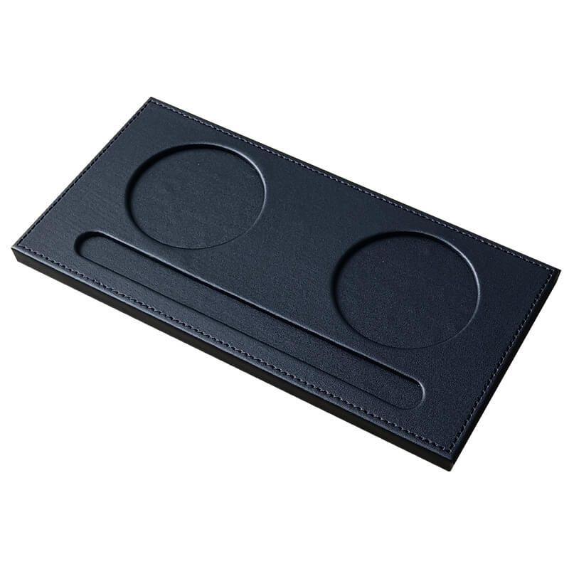 Conference Desk Tray, 2 Sizes – Babylon Leather - Babylon LeatherBabylon LeatherRH05-Black-2-Cup Holder