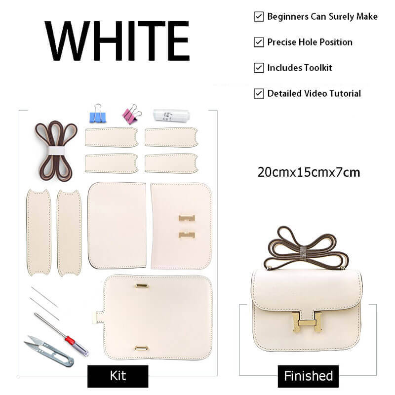 Constance Bag Leather DIY Kit - Babylon Leather - Babylon LeatherBabylon LeatherSY08 - White - Color - Matched