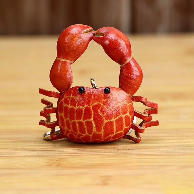 Crab Leather Bag Charm – Babylon Leather - Babylon LeatherBabylon LeatherLLZ22-Red