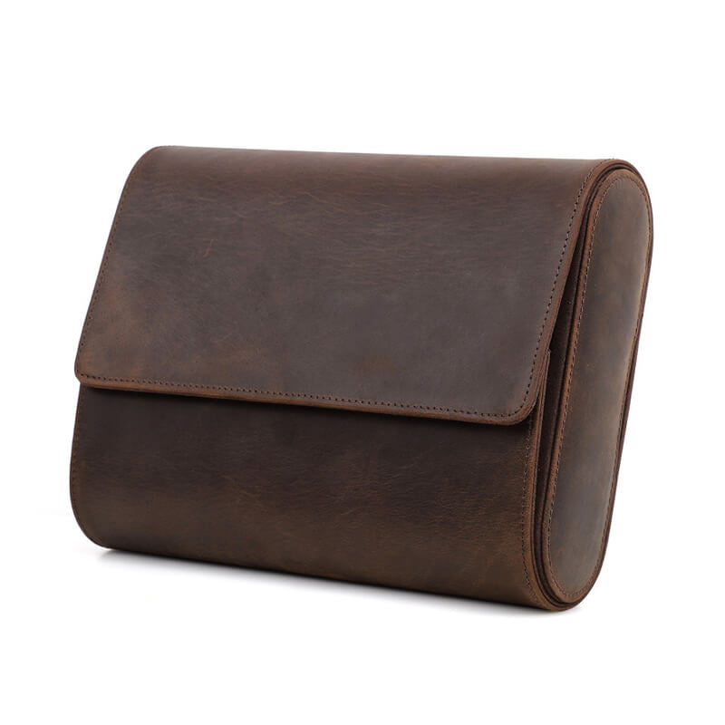 Crazy Horse Leather Watch Storage Case, 6 Slots – Babylon Leather - Babylon LeatherBabylon LeatherSD14-Coffee