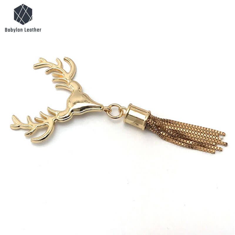 Creative Deer Head with Tassel Decorative Buckle（1 PACK） - Babylon LeatherBabylon LeatherDB - 024