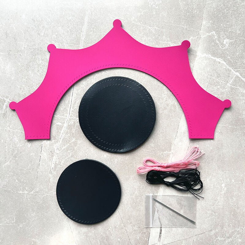 Crown-Shaped Leather Valet Tray DIY Kit – Babylon Leather - Babylon LeatherBabylon LeatherSG37-Fuchsia