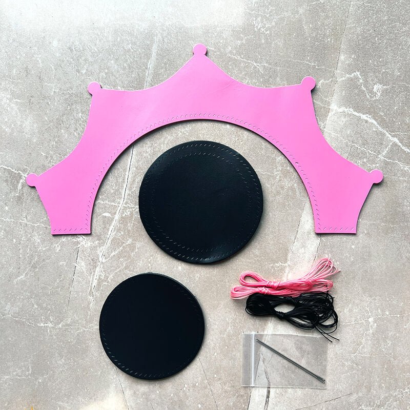 Crown-Shaped Leather Valet Tray DIY Kit – Babylon Leather - Babylon LeatherBabylon LeatherSG37-Pink