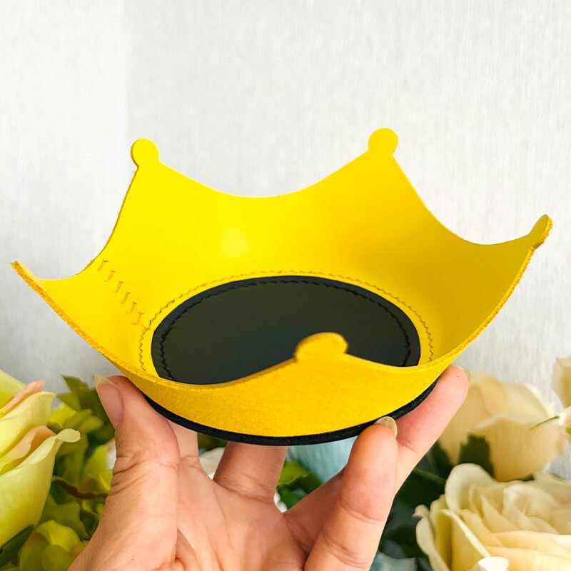 Crown-Shaped Leather Valet Tray DIY Kit – Babylon Leather - Babylon LeatherBabylon LeatherSG37-Yellow