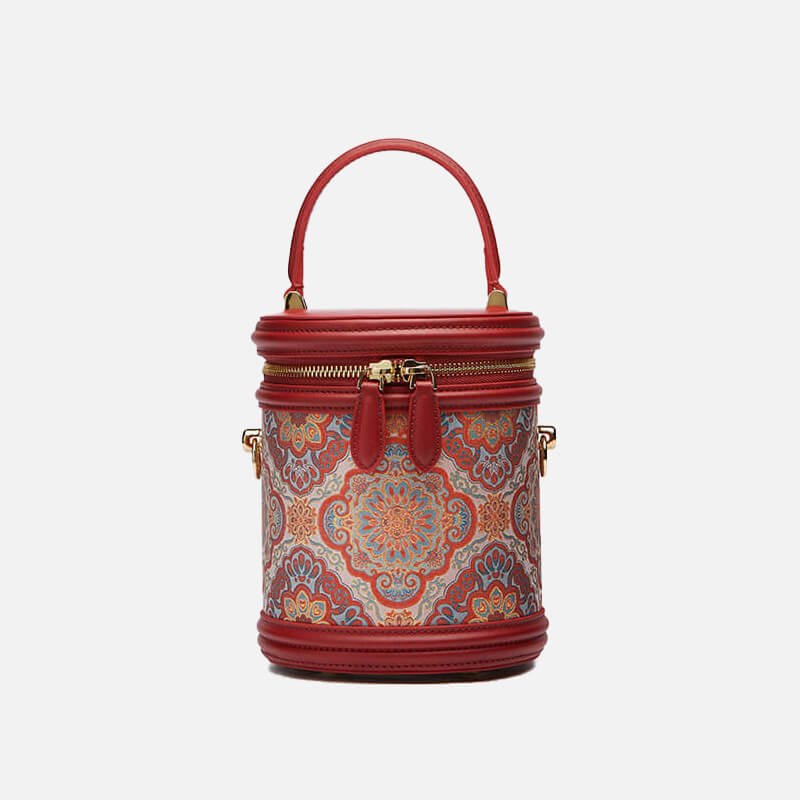 Curious Bloom Leather and Silk Handbag – Babylon Leather - Babylon LeatherBabylon LeatherTX060-Red
