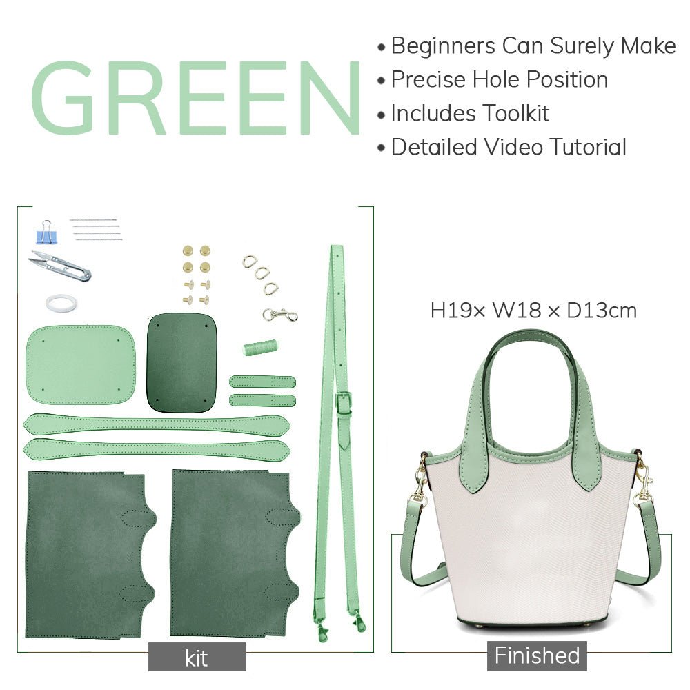 Customizable Panel Bucket Crossbody Bag DIY Kit – Babylon Leather - Babylon LeatherBabylon LeatherSYR53 - Green - Heat - Activated Adhesive - Color - Matched & With Fabric
