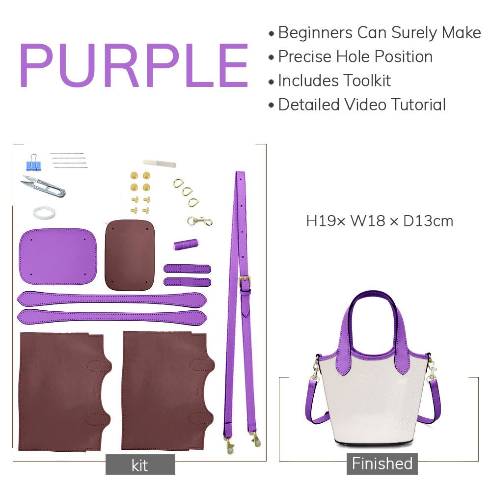 Customizable Panel Bucket Crossbody Bag DIY Kit – Babylon Leather - Babylon LeatherBabylon LeatherSYR53 - Purple - Heat - Activated Adhesive - Color - Matched & With Fabric