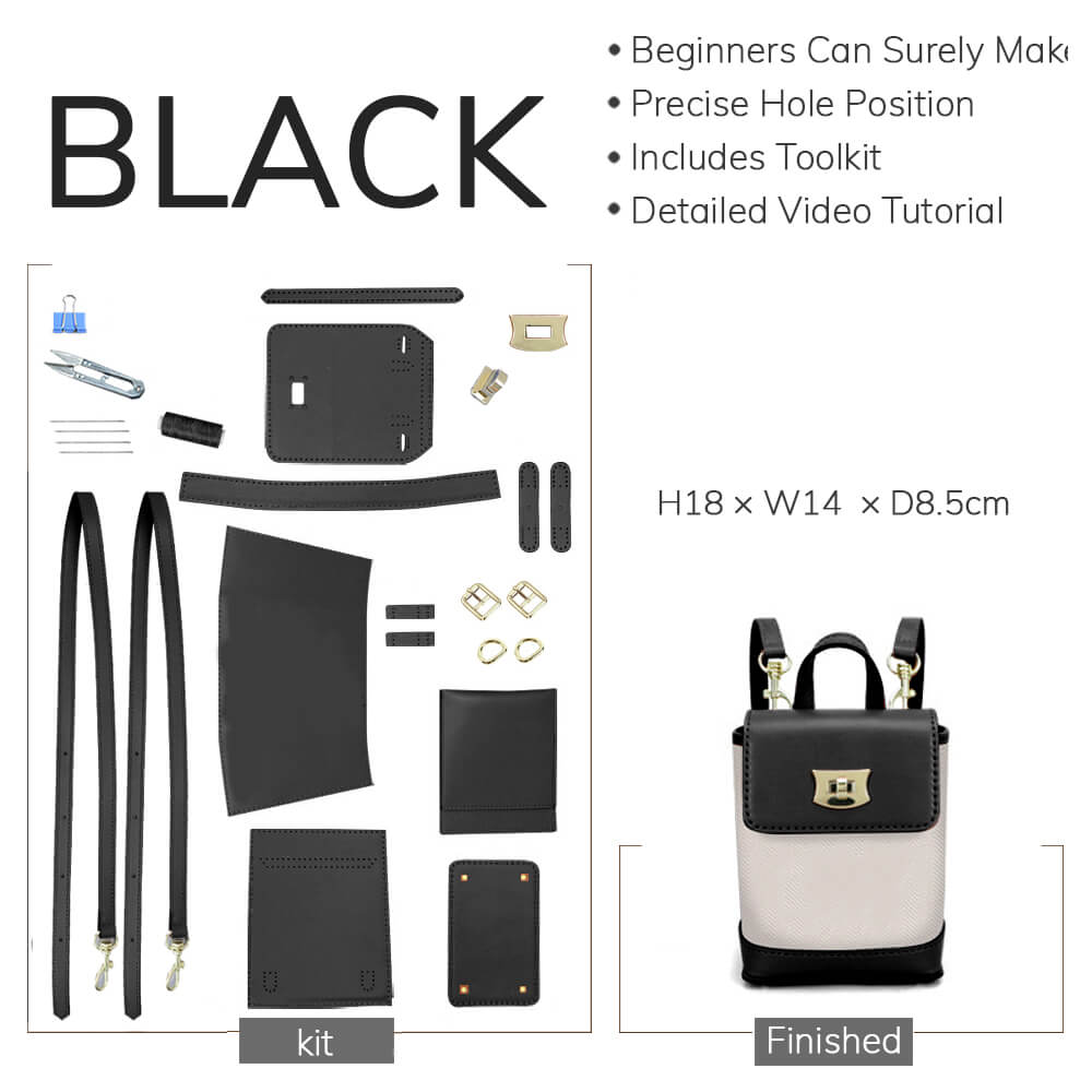 Customizable Panel Cell Phone Purse Backpack DIY Kit – Babylon Leather - Babylon LeatherBabylon LeatherSYR13 - Black - Self - Adhesive Glue - Color - Matched & Dual - Strap Bag