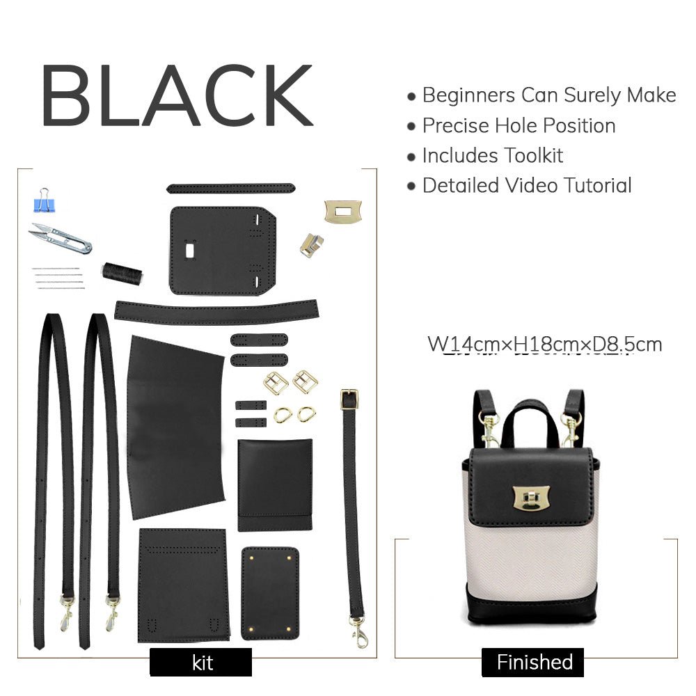 Customizable Panel Cell Phone Purse Backpack DIY Kit – Babylon Leather - Babylon LeatherBabylon LeatherSYR13 - Black - Self - Adhesive Glue - Color - Matched & Triple - Strap Bag