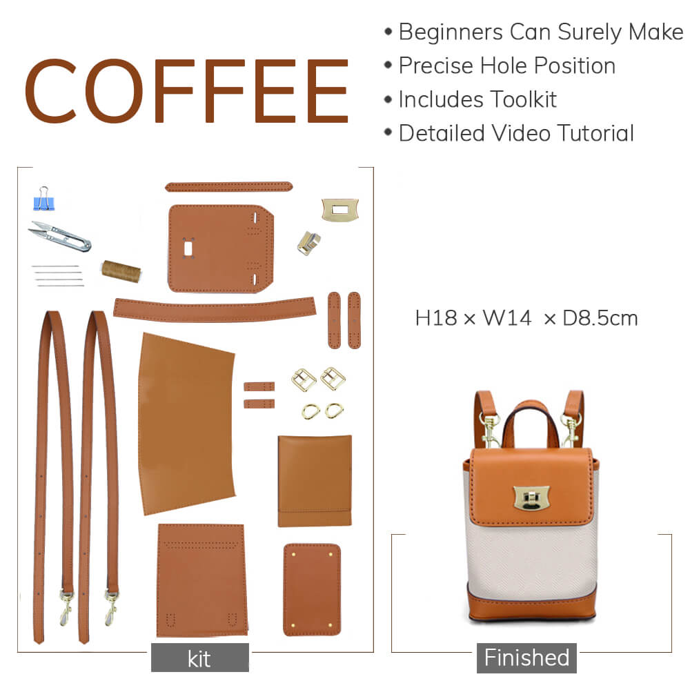 Customizable Panel Cell Phone Purse Backpack DIY Kit – Babylon Leather - Babylon LeatherBabylon LeatherSYR13 - Coffee - Self - Adhesive Glue - Color - Matched & Dual - Strap Bag