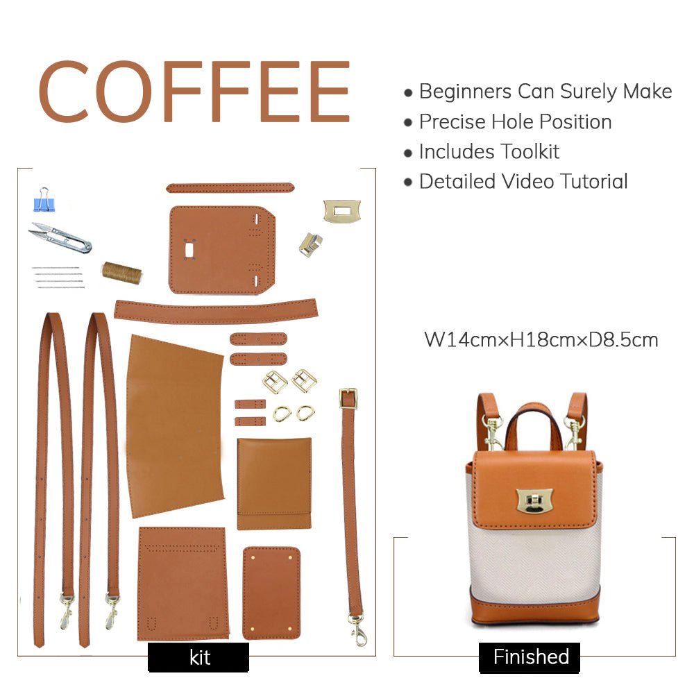 Customizable Panel Cell Phone Purse Backpack DIY Kit – Babylon Leather - Babylon LeatherBabylon LeatherSYR13 - Coffee - Self - Adhesive Glue - Color - Matched & Triple - Strap Bag