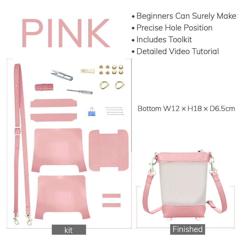 Customizable Panel Cell Phone Purse Bag DIY Kit – Babylon Leather - Babylon LeatherBabylon LeatherSYR51 - Pink - Heat - Activated Adhesive - Color - Matched & With Fabric