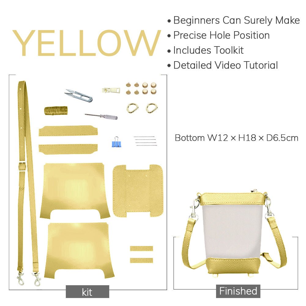 Customizable Panel Cell Phone Purse Bag DIY Kit – Babylon Leather - Babylon LeatherBabylon LeatherSYR51 - Yellow - Heat - Activated Adhesive - Color - Matched & With Fabric