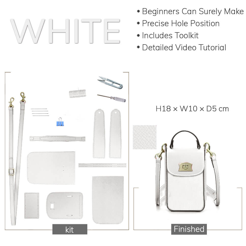 Customizable Panel Cell Phone Purse Crossbody Bag DIY Kit – Babylon Leather - Babylon LeatherBabylon LeatherSYR14 - White - Self - Adhesive Glue - Color - Matched & With Fabric