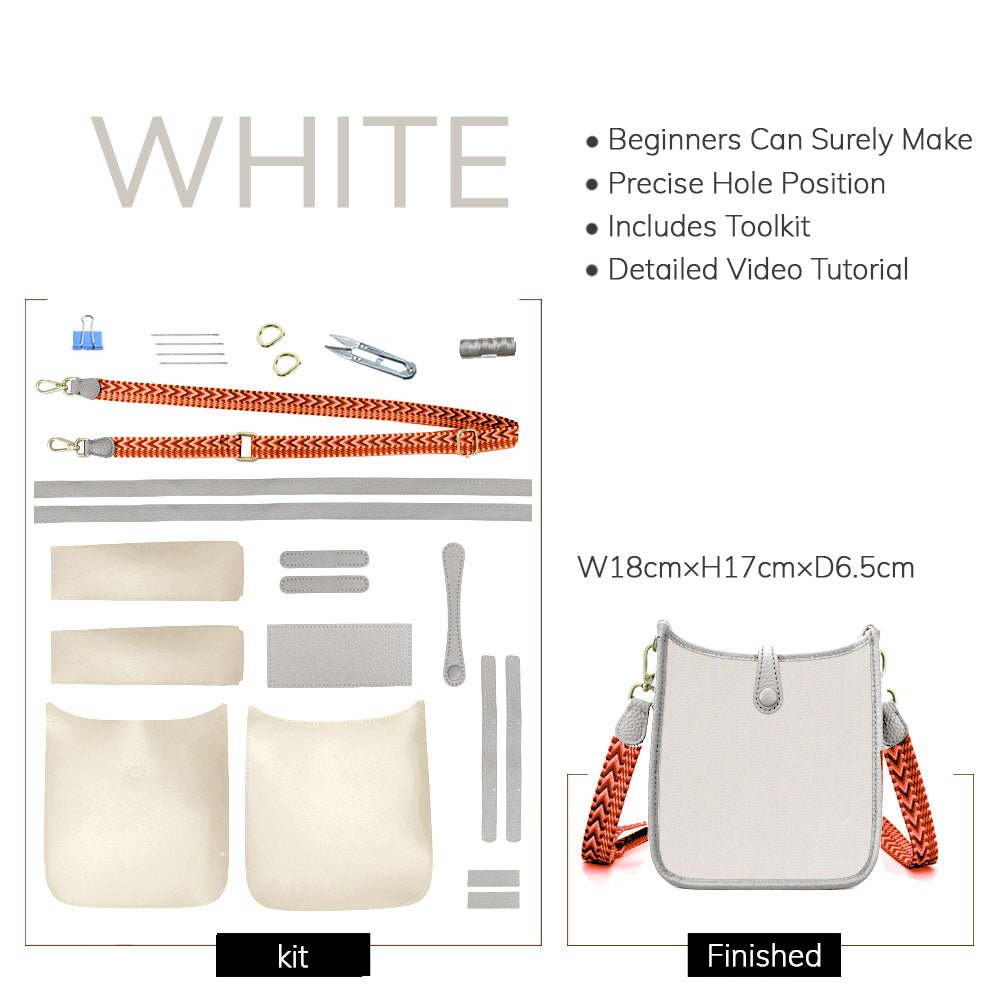 Customizable Panel Evelyne Bag DIY Kit – Babylon Leather - Babylon LeatherBabylon LeatherSYR25 - White - Heat - Activated Adhesive - Color - Matched & With Fabric