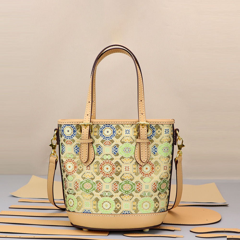 Customizable Panel Large Designer Bucket Bag DIY Kit – Babylon Leather - Babylon LeatherBabylon LeatherSYR26 - Coffee - Self - Adhesive Glue - Color - Matched & With Fabric