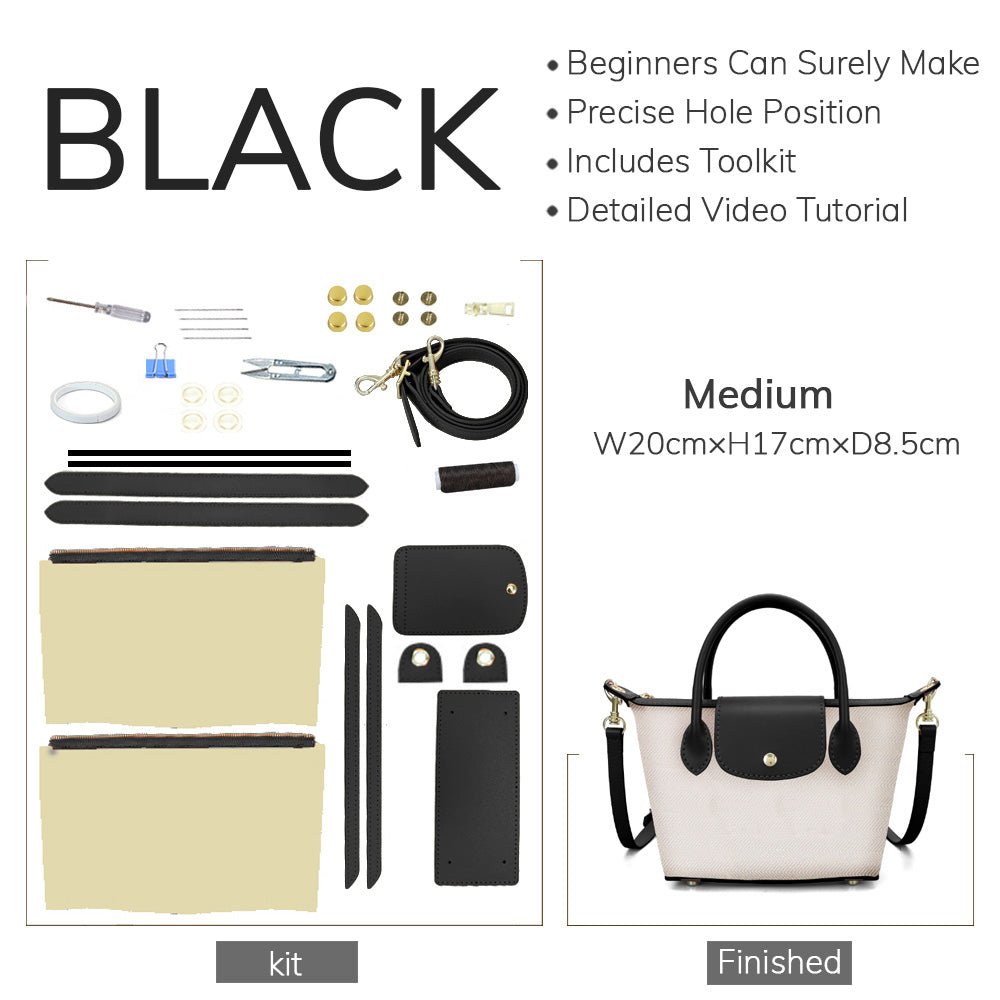 Customizable Panel Le Pliage Travel Bag DIY Kit ¨C Babylon Leather - Babylon LeatherBabylon LeatherSYR29 - Black - Self - Adhesive Glue - Medium & Color - Matched