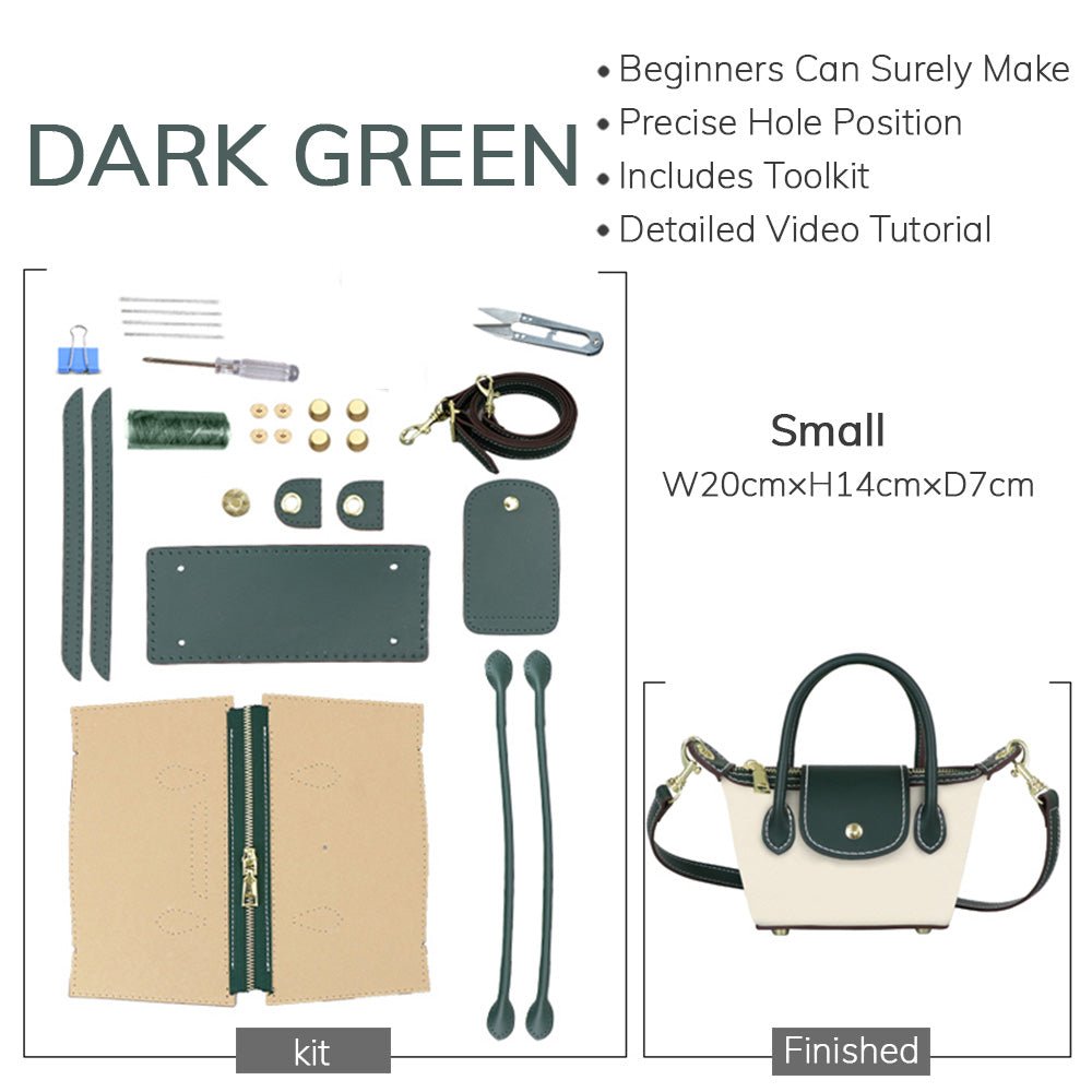 Customizable Panel Le Pliage Travel Bag DIY Kit ¨C Babylon Leather - Babylon LeatherBabylon LeatherSYR29 - Dark Green - Self - Adhesive Glue - Small & Color - Matched