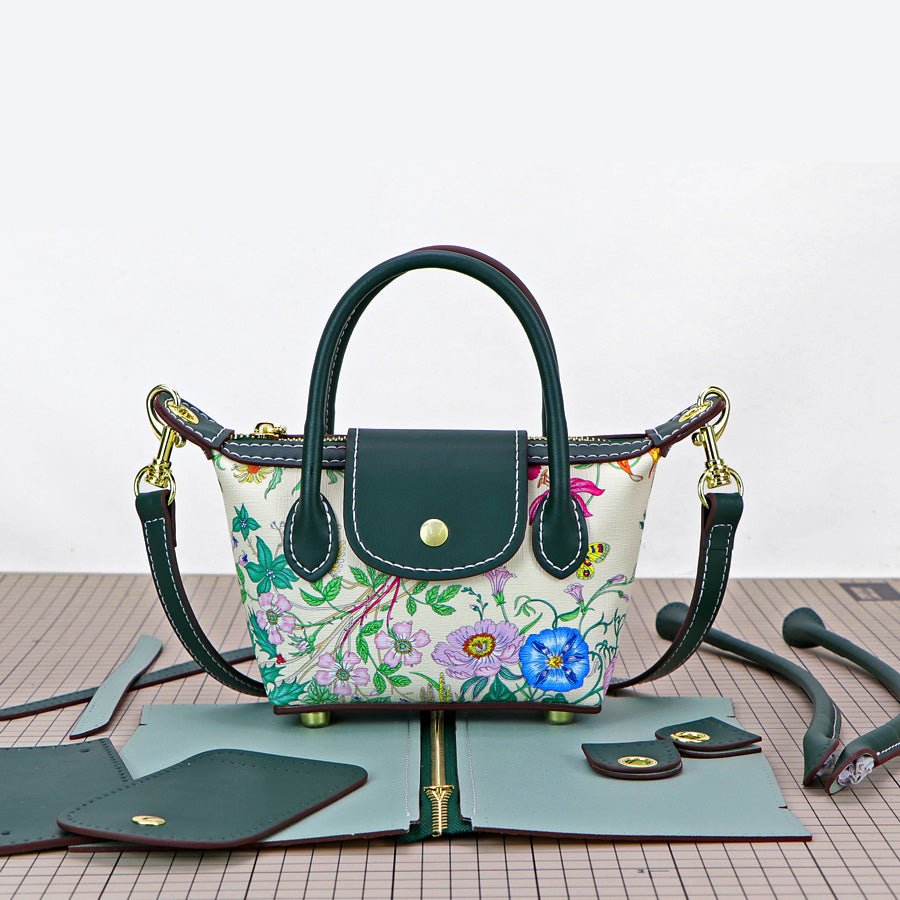 Customizable Panel Le Pliage Travel Bag DIY Kit ¨C Babylon Leather - Babylon LeatherBabylon LeatherSYR29 - Dark Green - Self - Adhesive Glue - Small & Color - Matched