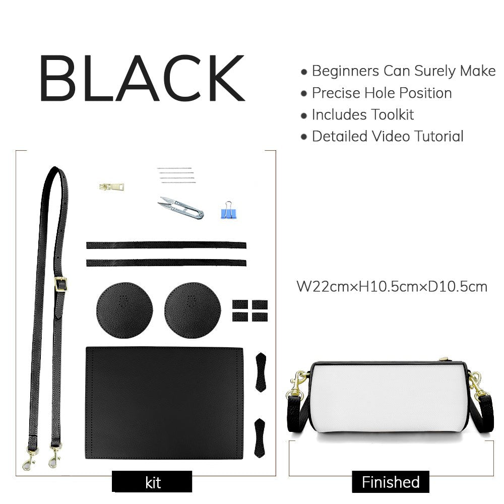 Customizable Panel Leather Barrel Bag Making Kit – Babylon Leather - Babylon LeatherBabylon LeatherSYR33 - Black - Self - Adhesive Glue - Color - Matched & No Fabric