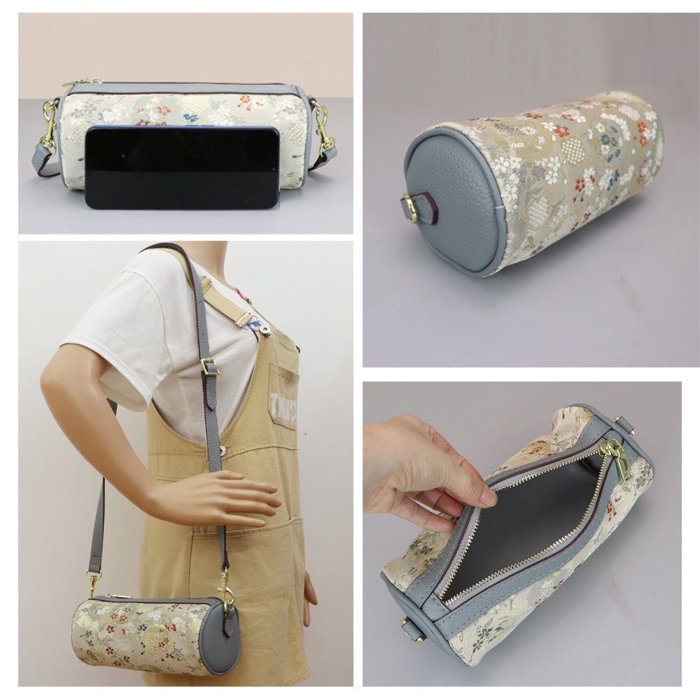 Customizable Panel Leather Barrel Bag Making Kit – Babylon Leather - Babylon LeatherBabylon LeatherSYR33 - Blue - Self - Adhesive Glue - Color - Matched & With Fabric