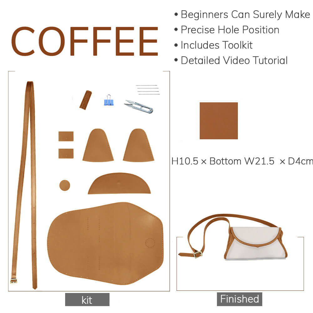 Customizable Panel Leather Flap Fanny Pack DIY Kit – Babylon Leather - Babylon LeatherBabylon LeatherSYR37 - Coffee - Self - Adhesive Glue - Color - Matched & With Fabric