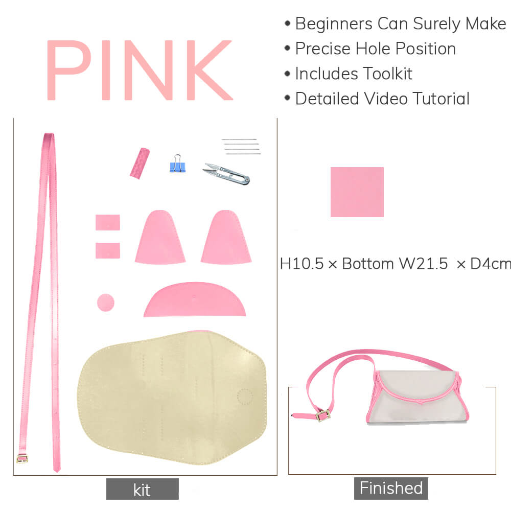 Customizable Panel Leather Flap Fanny Pack DIY Kit – Babylon Leather - Babylon LeatherBabylon LeatherSYR37 - Pink - Self - Adhesive Glue - Color - Matched & With Fabric