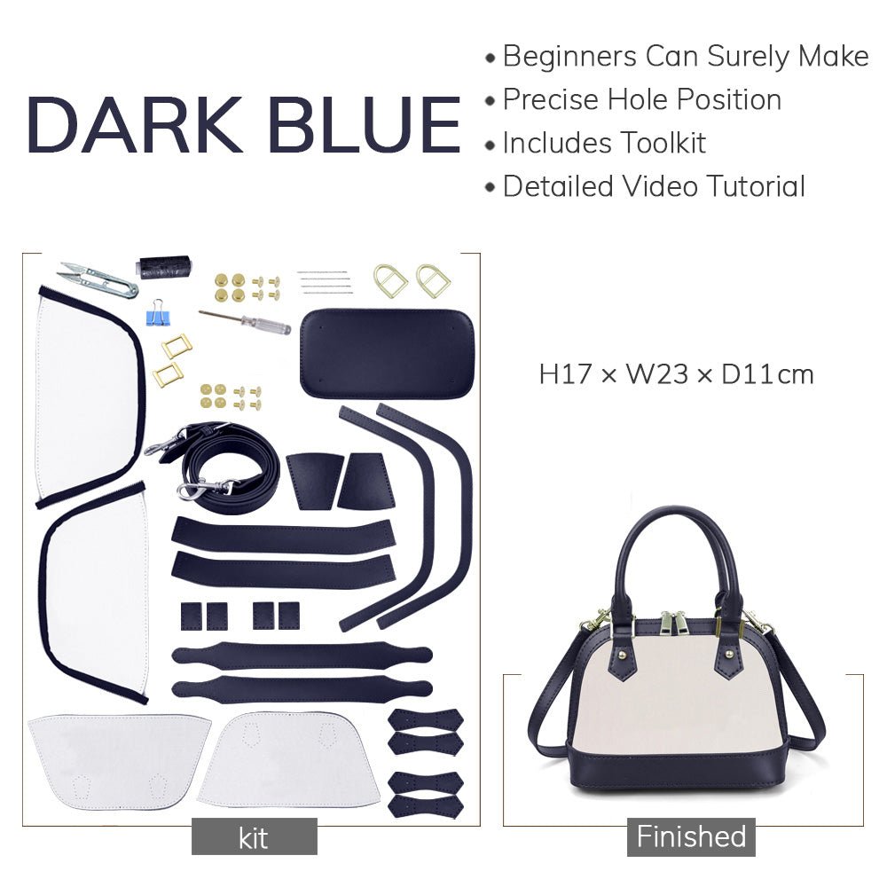 Customizable Panel Medium Alma Handbag DIY Bag Kit – Babylon Leather - Babylon LeatherBabylon LeatherSYR42 - Dark Blue - Self - Adhesive Glue - Color - Matched & With Fabric