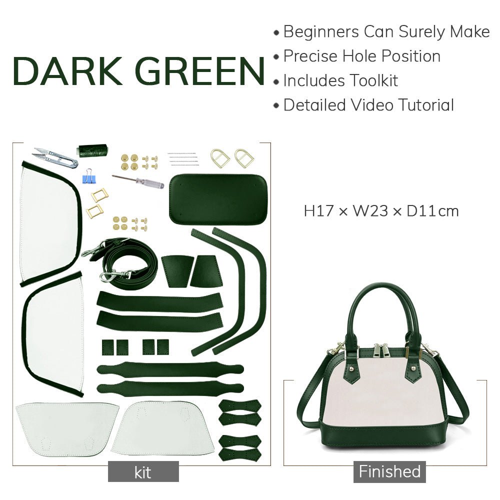 Customizable Panel Medium Alma Handbag DIY Bag Kit – Babylon Leather - Babylon LeatherBabylon LeatherSYR42 - Dark Green - Self - Adhesive Glue - Color - Matched & With Fabric