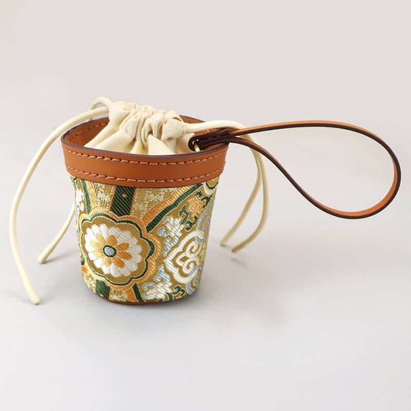 Customizable Panel Mini Drawstring Bucket Bag DIY Kit – Babylon Leather - Babylon LeatherBabylon LeatherSYR68-Coffee-Heat-Activated Adhesive-Color-Matched & With Fabric