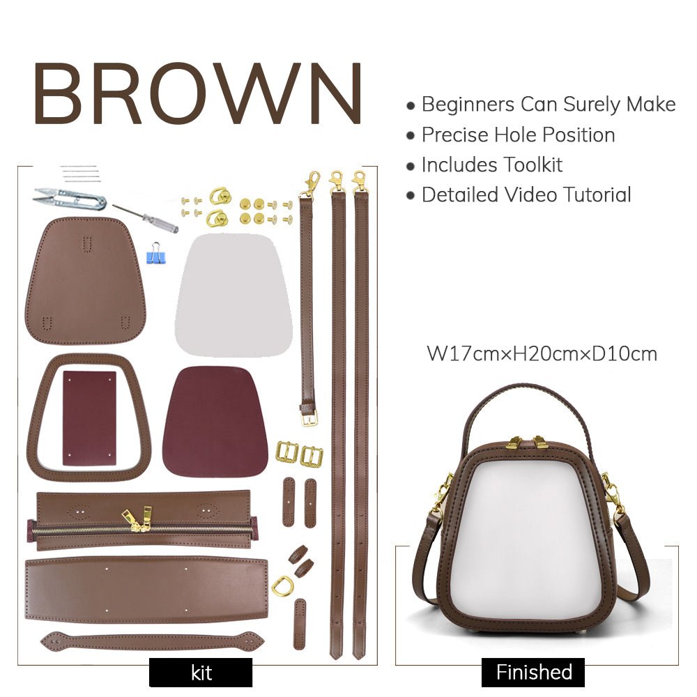 Customizable Panel Mini Handle Backpack DIY Kit – Babylon Leather - Babylon LeatherBabylon LeatherSYR34 - Brown - Self - Adhesive Glue - Color - Matched & With Fabric