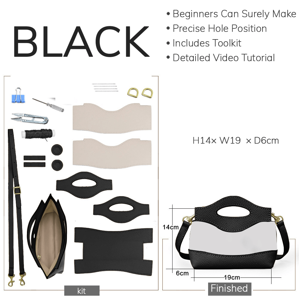 Customizable Panel Nano Top Handle Bag DIY Kit – Babylon Leather - Babylon LeatherBabylon LeatherSYR64-Black-Heat-Activated Adhesive-Color-Matched & With Fabric