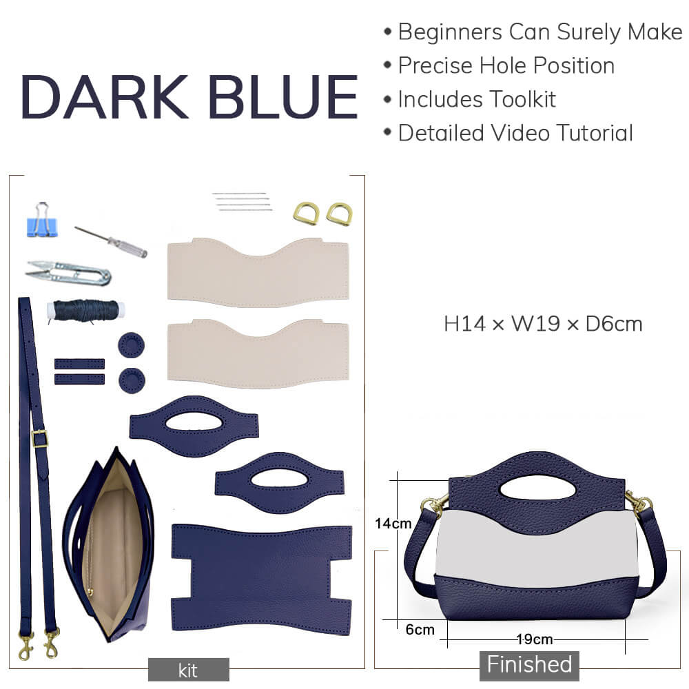 Customizable Panel Nano Top Handle Bag DIY Kit – Babylon Leather - Babylon LeatherBabylon LeatherSYR64-Dark Blue-Heat-Activated Adhesive-Color-Matched & With Fabric