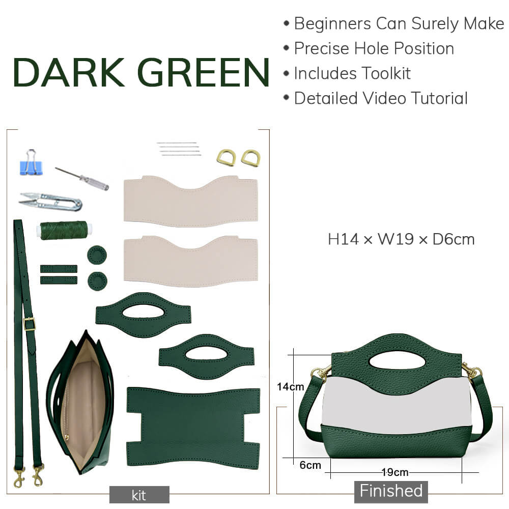 Customizable Panel Nano Top Handle Bag DIY Kit – Babylon Leather - Babylon LeatherBabylon LeatherSYR64-Dark Green-Heat-Activated Adhesive-Color-Matched & With Fabric