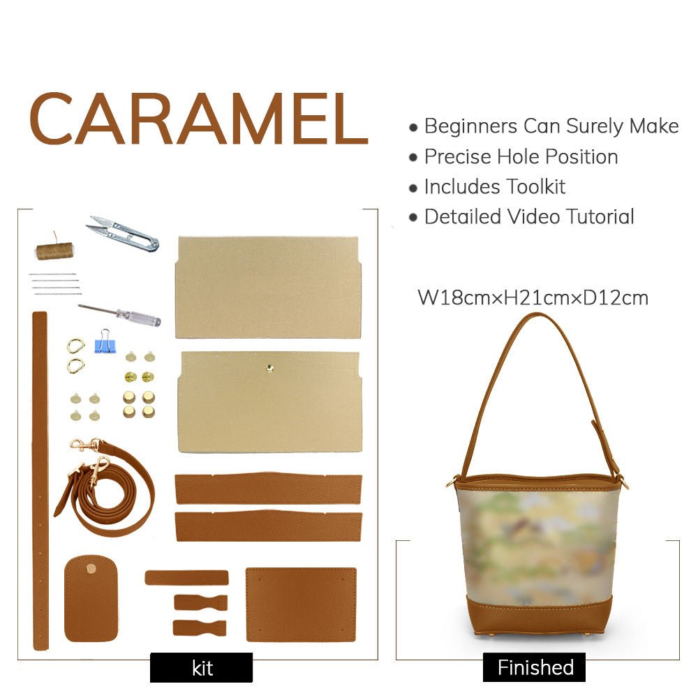 Customizable Panel Shoulder Bucket Bag DIY Kit – Babylon Leather - Babylon LeatherBabylon LeatherSYR20 - Caramel - Heat - Activated Adhesive - Color - Matched
