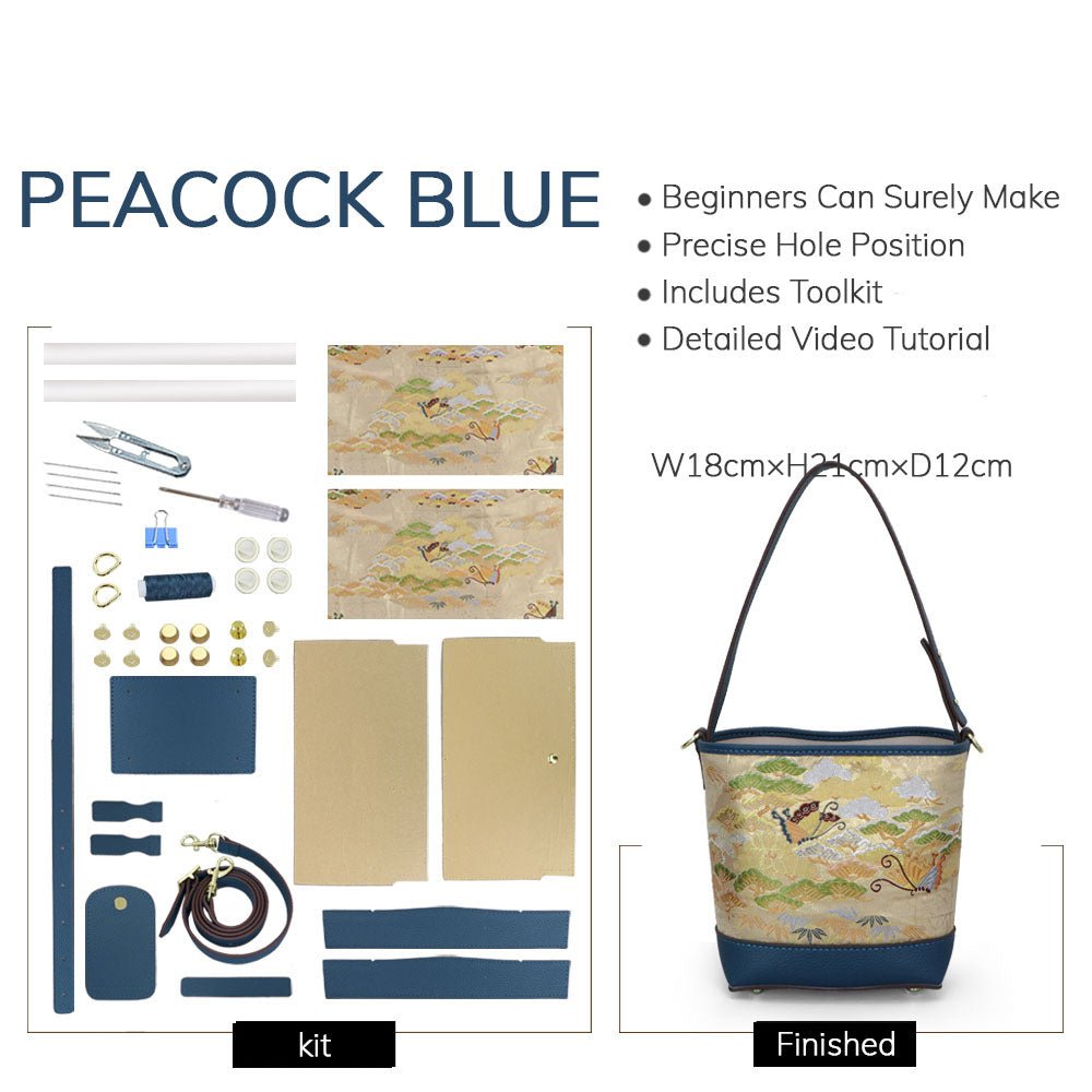 Customizable Panel Shoulder Bucket Bag DIY Kit – Babylon Leather - Babylon LeatherBabylon LeatherSYR20 - Peacock Blue - Heat - Activated Adhesive - Color - Matched