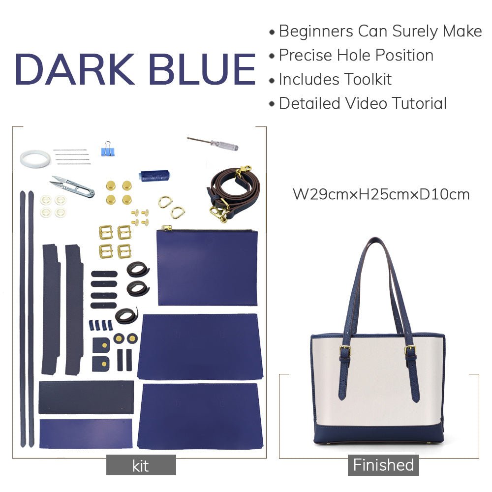 Customizable Panel Shoulder Tote Bag DIY Kit – Babylon Leather - Babylon LeatherBabylon LeatherSYR35 - Dark Blue - Heat - Activated Adhesive - Color - Matched
