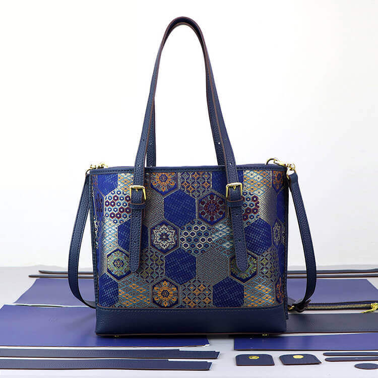 Customizable Panel Shoulder Tote Bag DIY Kit – Babylon Leather - Babylon LeatherBabylon LeatherSYR35-Dark Blue-Heat-Activated Adhesive-Color-Matched & With Fabric