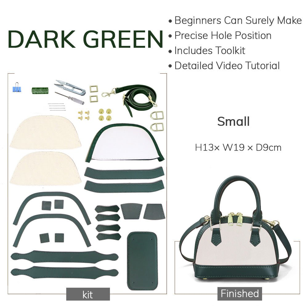 Customizable Panel Small Alma Handbag DIY Bag Kit – Babylon Leather - Babylon LeatherBabylon LeatherSYR43 - Dark Green - Small & Self - Adhesive Glue - Color - Matched & With Fabric