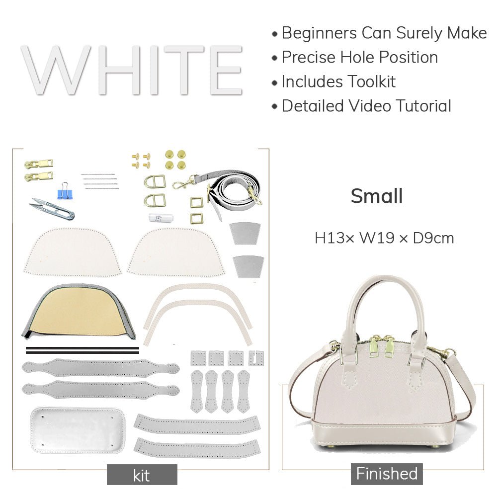 Customizable Panel Small Alma Handbag DIY Bag Kit – Babylon Leather - Babylon LeatherBabylon LeatherSYR43 - White - Small & Self - Adhesive Glue - Color - Matched & With Fabric
