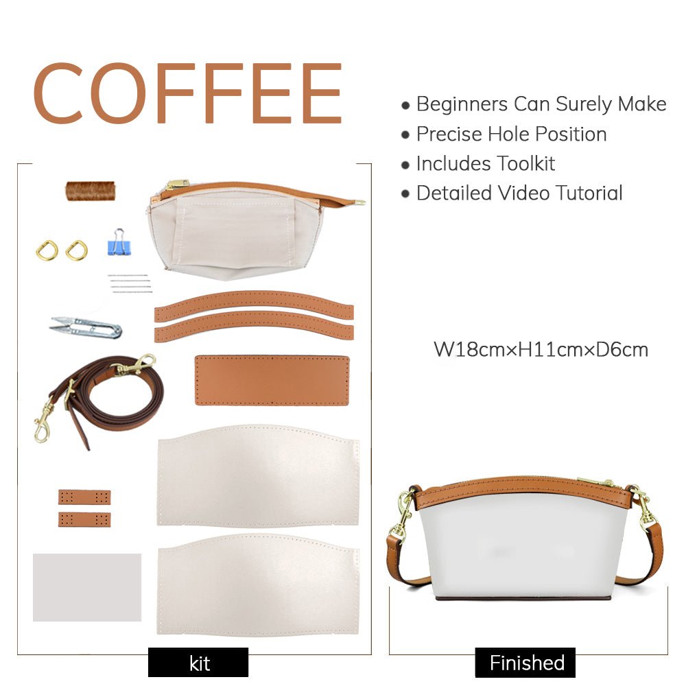 Customizable Panel Small Coin Crossbody Bag DIY Kit – Babylon Leather - Babylon LeatherBabylon LeatherSYR58 - Coffee - Heat - Activated Adhesive - Color - Matched & With Fabric