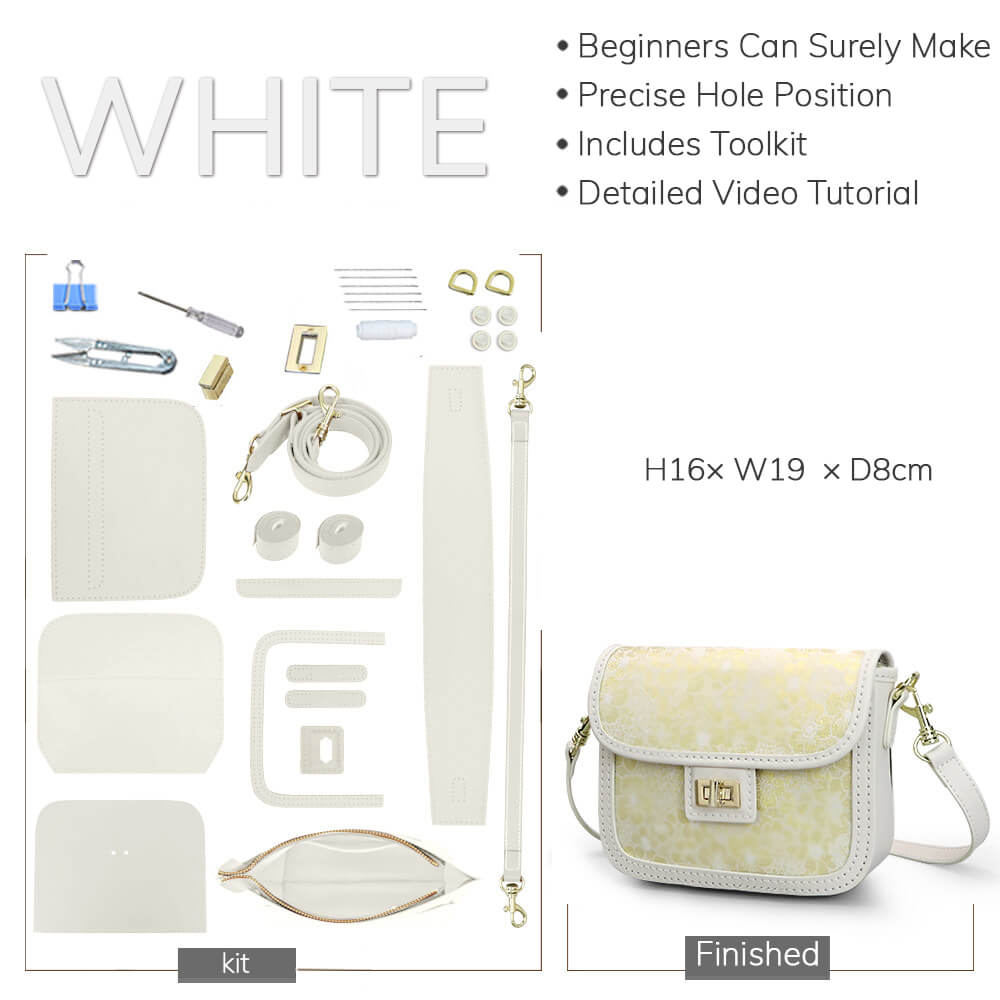 Customizable Panel Square Flap Crossbody Bag DIY Kit – Babylon Leather - Babylon LeatherBabylon LeatherSYR67-White-Heat-Activated Adhesive-Color-Matched & With Fabric