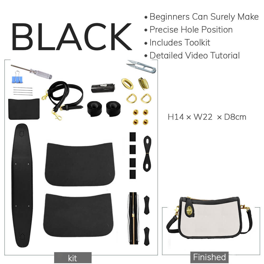 Customizable Panel Swinger Bag DIY Kit – Babylon Leather - Babylon LeatherBabylon LeatherSYR11 - Black - Heat - Activated Adhesive