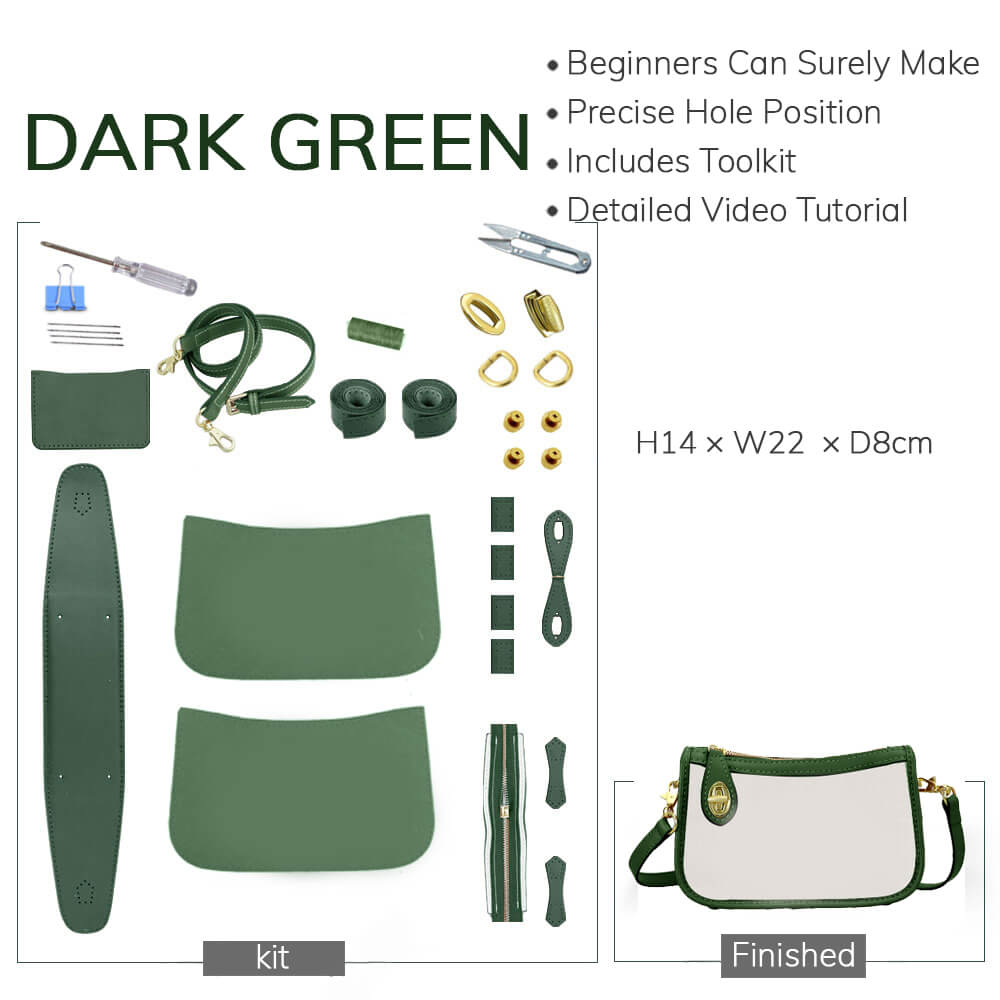 Customizable Panel Swinger Bag DIY Kit – Babylon Leather - Babylon LeatherBabylon LeatherSYR11 - Dark Green - Heat - Activated Adhesive