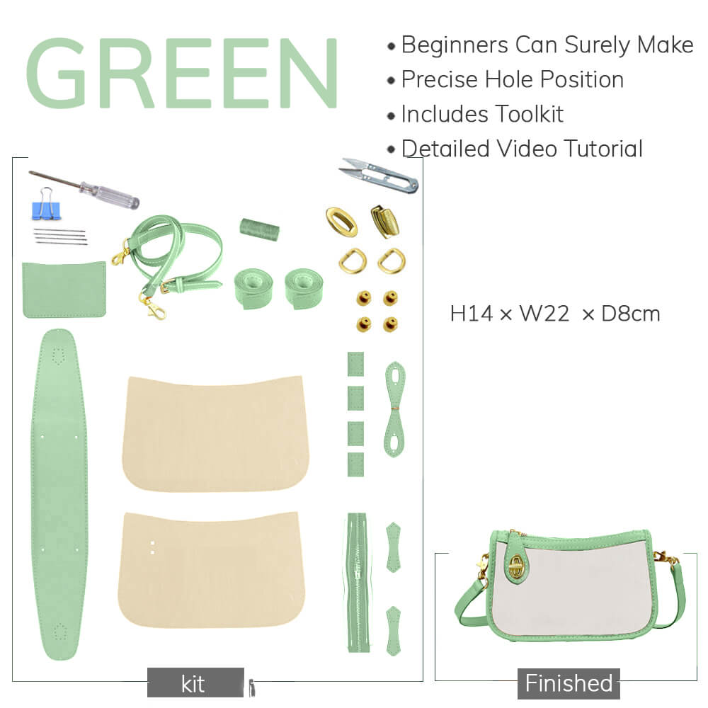 Customizable Panel Swinger Bag DIY Kit – Babylon Leather - Babylon LeatherBabylon LeatherSYR11 - Green - Heat - Activated Adhesive