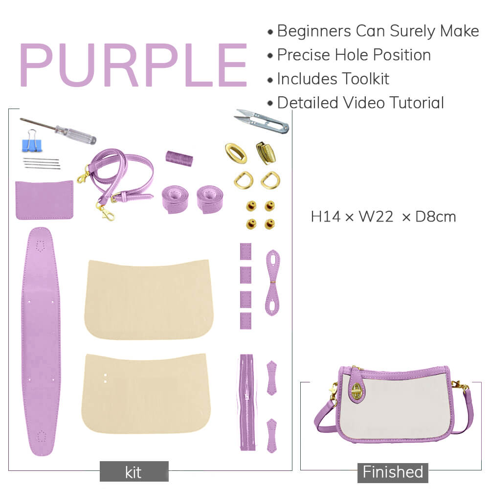 Customizable Panel Swinger Bag DIY Kit – Babylon Leather - Babylon LeatherBabylon LeatherSYR11 - Purple - Heat - Activated Adhesive