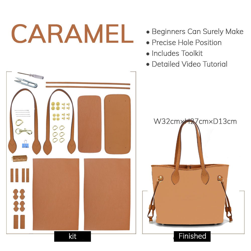Customizable Panel Women’s Leather Tote Bag DIY Kit – Babylon Leather - Babylon LeatherBabylon LeatherSYR16 - Caramel - Heat - Activated Adhesive - Color - Matched